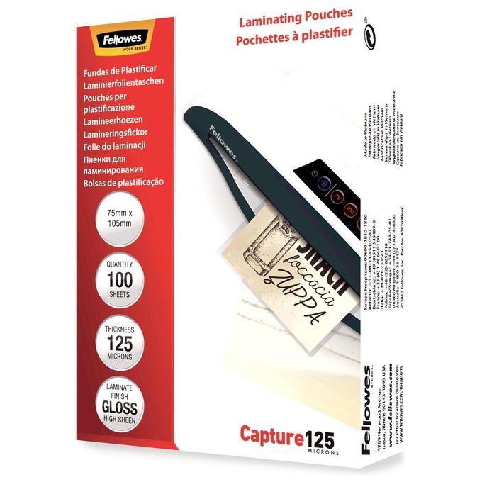 Fellowes Cf100pouch 75x105 125micron