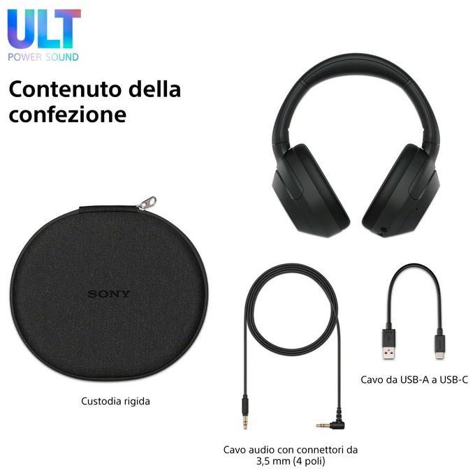 Sony WHULT900NH ULT WEAR Cuffie a Padiglione Wireless Bluetooth 5.2 Noise Cancelling ANC Autonomia 30 ore colore Forest Gray