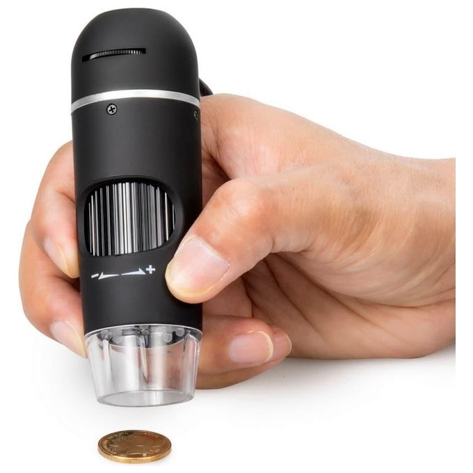 DIPROGRESS DP-H-USB5 HOOKE Microscopio Digitale Portatile 5MPX Ingrandimento 10X-300X con Tavolino colore Nero