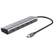 Trust Halyx 5 Porte Hub USB C 4x USB-C e Porta di Alimentazione PD 100W Argento