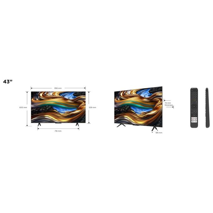 TCL 43P79B Serie P7 Smart TV LED 43'' 4K Ultra HD Google TV Dolby Atmos colore Titanio