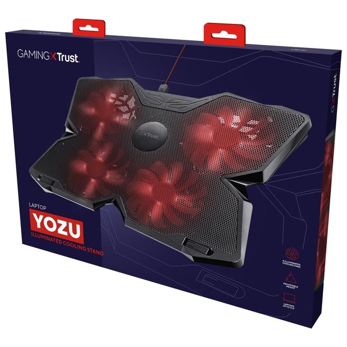 Trust GXT 278 Base di Raffreddamento per Laptop da Gioco Ventole Illuminate a Velocita' Regolabile