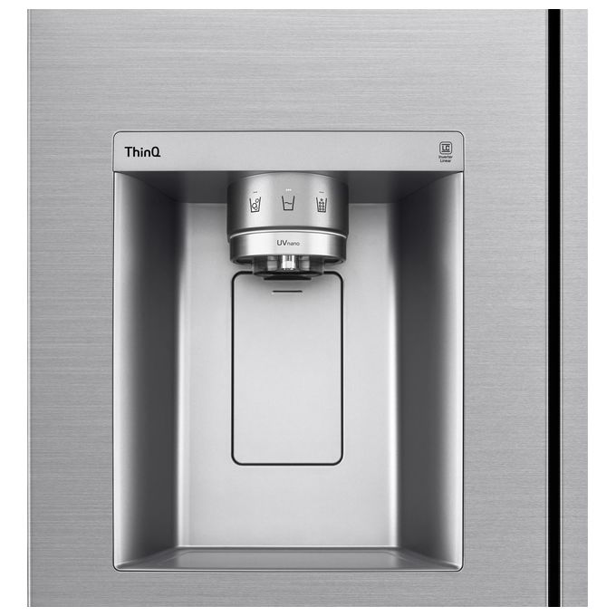 LG GSLV90PZAD Frigorifero Side by Side 635 L 179 cm Classe D 35 dB Total No Frost Wi-Fi Dispenser UVnano colore Inox