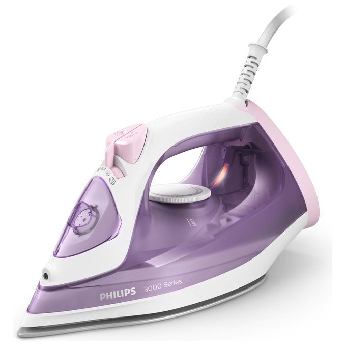 Philips DST3010-30 Serie 3000 Ferro da Stiro a Vapore 2000 W Piastra Ceramica Vapore 30 g-min Colpo Vapore 140 g-min colore Viola Bianco