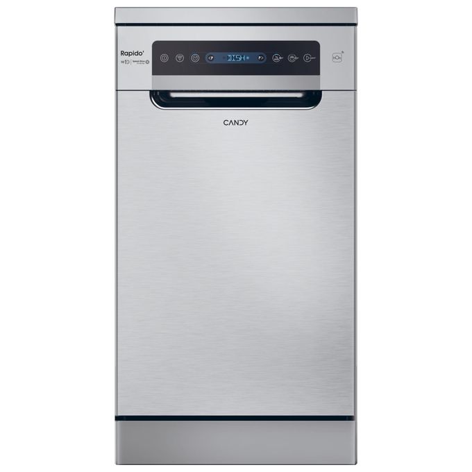 Candy CF0C7SB0FX Rapido' Lavastoviglie Libera Installazione 10 coperti Classe C 47 dB Wi-Fi 8 programmi (84.6x44.8x60.5 cm) colore Inox
