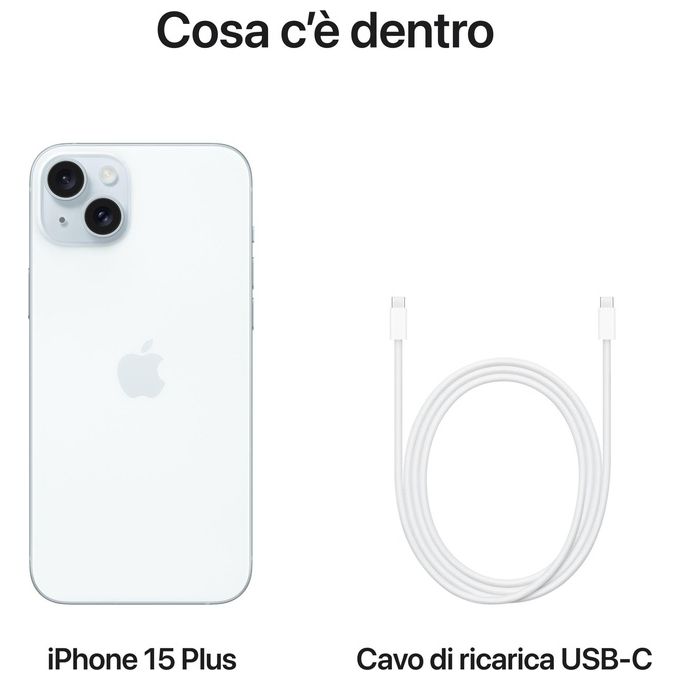 Apple MU1P3QL-A iPhone 15 Plus Smartphone 6,7'' 512 GB 5G Dual SIM iOS 17 Dynamic Island colore Blu