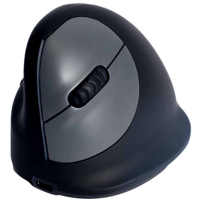 R Go Tools RGOHELELAWL Mouse Ergonomico HE Break Wireless per Mancini con Software di Pausa 5 Pulsanti Programmabili Batteria Ricaricabile colore Nero
