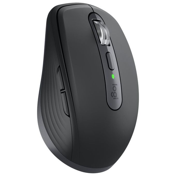 Logitech 910-006929 MX Anywhere 3S Mouse Wireless Compatto 8000 DPI Bluetooth RF Clic Silenzioso 6 Tasti USB-C colore Grafite