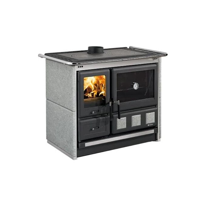 La Nordica 7015146 Rosa XXL VST Cucina a legna 8,5 kW 244 m³ Forno incluso Rivestimento in pietra naturale colore Antracite