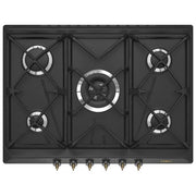 Smeg SRV876AOGH Piano Cottura a Gas 5 Zone Griglie in Ghisa Estetica Coloniale 75 cm Antracite
