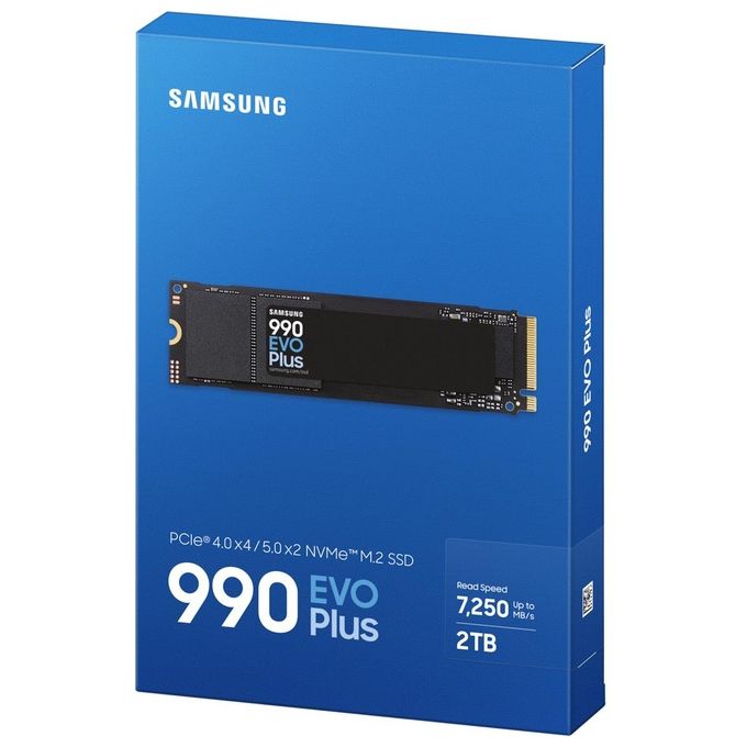 Samsung MZ-V9S2T0BW 990 EVO Plus SSD Interno M.2 2TB PCIe 4.0 NVMe 2.0 V-NAND TLC 7250 MB-s