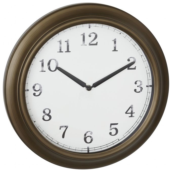 TFA-Dostmann 60.3066.53 Orologio da Parete e da Tavolo Orologio al Quarzo Rotondo Resistente agli Schizzi d'Acqua in Metallo e Vetro colore Ottone