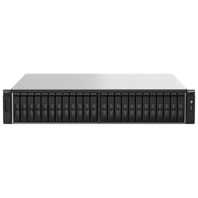 QNAP TS-H2490FU-7302P-128G TS-h2490FU NAS 24 Baie SSD U.2 NVMe Gen 3 x4 AMD EPYC 7302P 128 GB RAM 25GbE colore Nero Grigio
