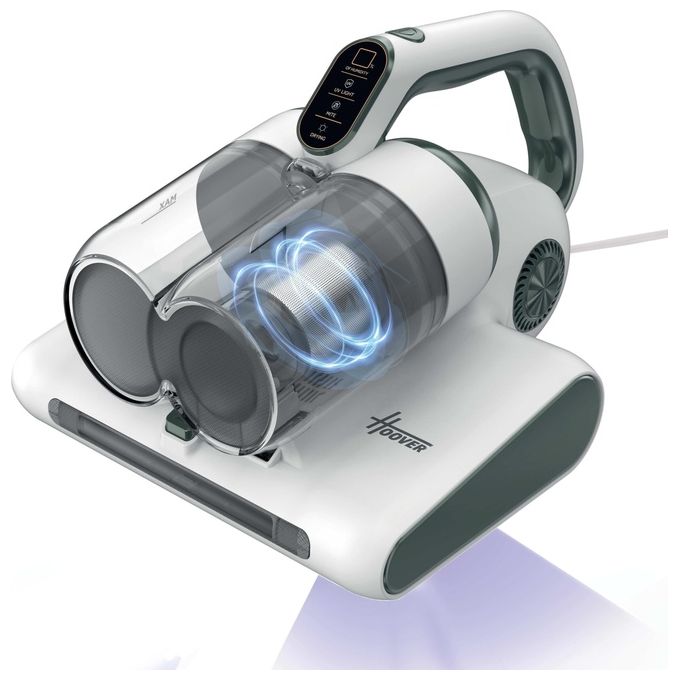 Hoover HMC510UV 011 HMC5 Battimaterasso 4in1 con Funzioni Automatiche Battitura Aspirazione Luce UV e Asciugatura a 50°C colore Salvia Bianco