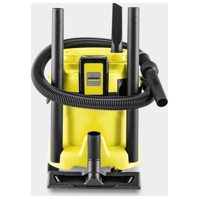 Kärcher 1.628-501.0 WD 2-18 Aspiratore a cilindro Secco e Bagnato con Batteria 12 L 225 W Autonomia 10 min colore Nero Giallo
