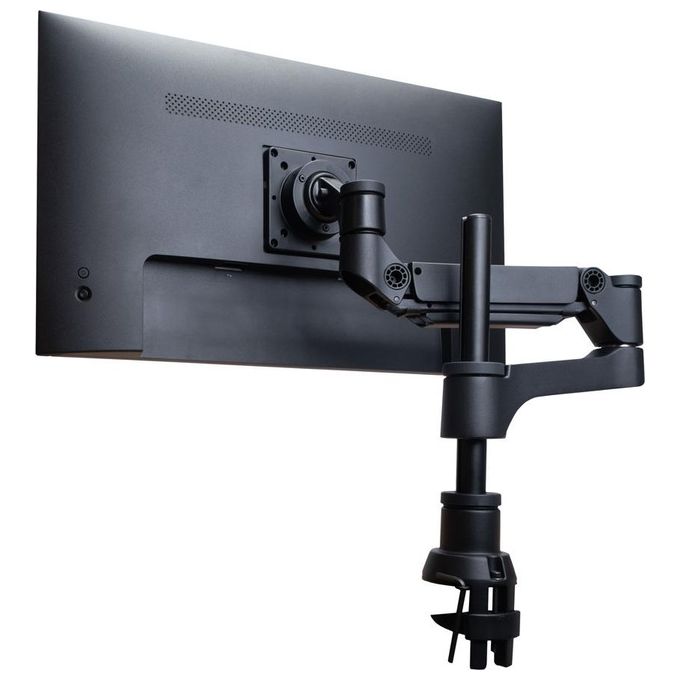R-Go Tools RGOVLCA4SI Braccio per Monitor Singolo Regolabile con Molla a Gas Portata 3-9 Kg Rotazione 360° Inclinazione 0-40° Profondita' Regolabile colore Nero