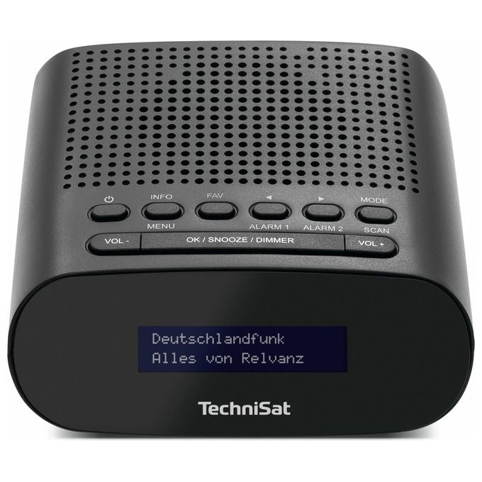 TechniSat 0000-3997 TECHNIRADIO 50 Radiosveglia DAB+ FM con Display LCD Retroilluminato Doppia Sveglia USB Type-C colore Nero