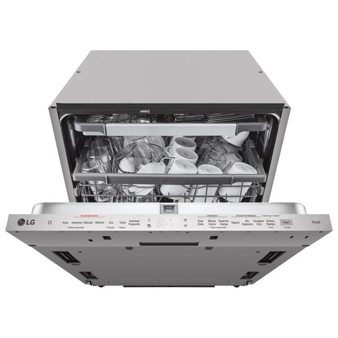 LG DB365TXS QuadWash Lavastoviglie Incasso a Scomparsa Totale 14 coperti Classe B 43 dB TrueSteam Wi-Fi (55x60x82 cm) colore Acciaio Inox