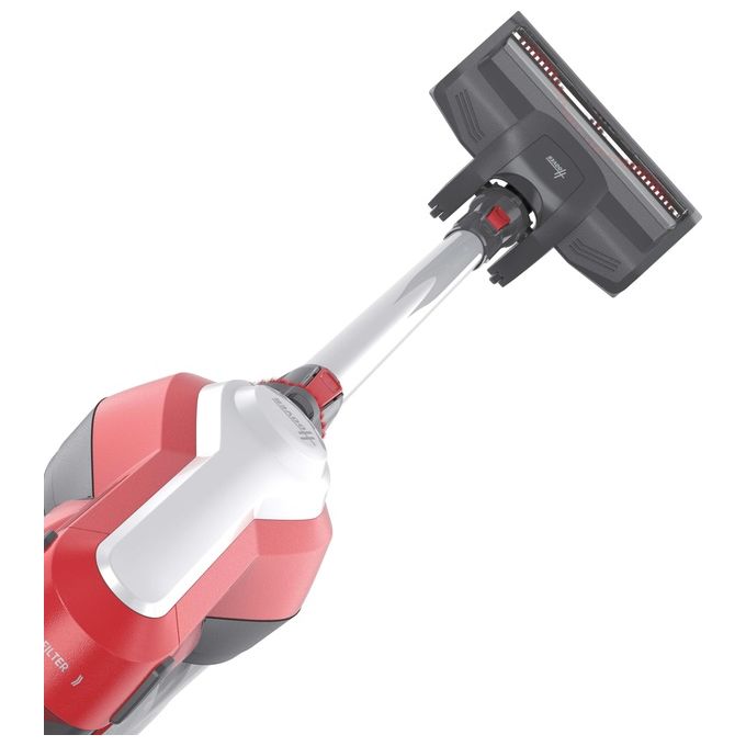 Hoover HF122RH 011 H-Free 100 Aspirapolvere Scopa Senza Filo Ciclonica Senza Sacchetto 0.9 L 170 W autonomia 40 min colore Argento Rosso