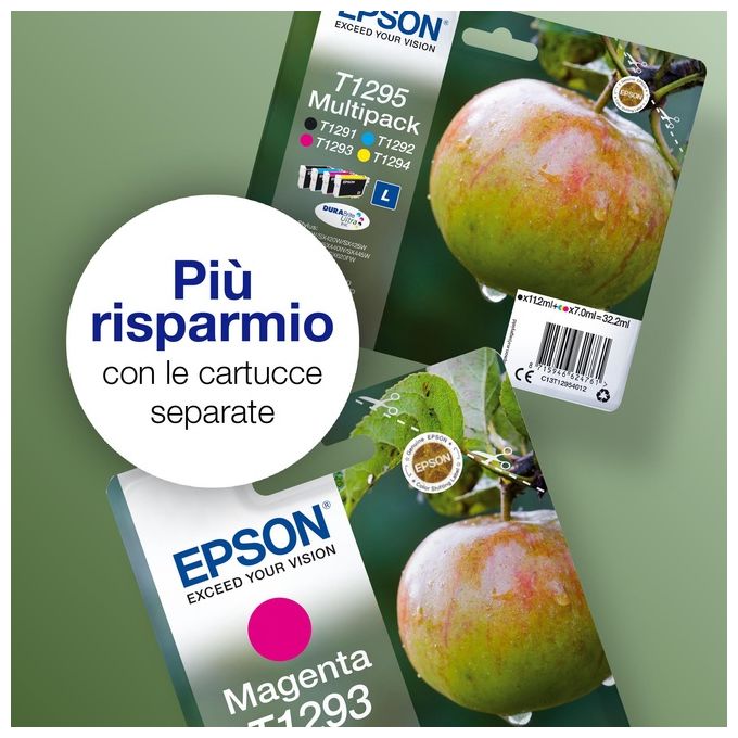 Epson T1293 7 ml taglia L magenta originale blister cartuccia dinchiostro per Stylus SX230, SX235, SX430, SX438, WorkForce WF-3520, 3530, 3540, 7015, 7515, 7525