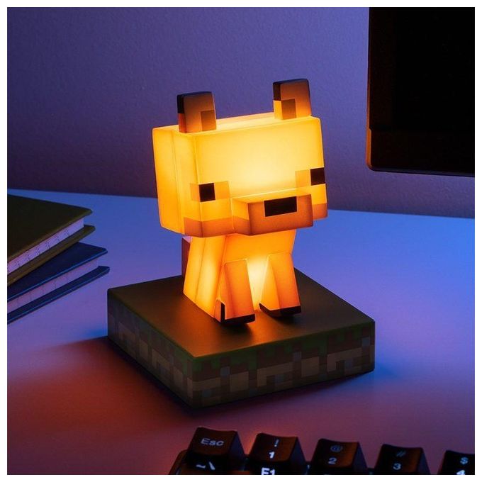 Paladone PP13275MCF Icons Minecraft Fox Lampada da Scrivania a batterie AAA 11 cm colore Multicolore