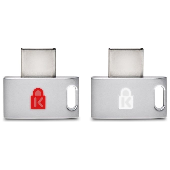 Kensington K64709WW VeriMark Guard USB-C Chiavetta di sicurezza Fingerprint FIDO2 FIDO U2F WebAuthn CTAP2 Biometrica compatibile TAA colore Grigio