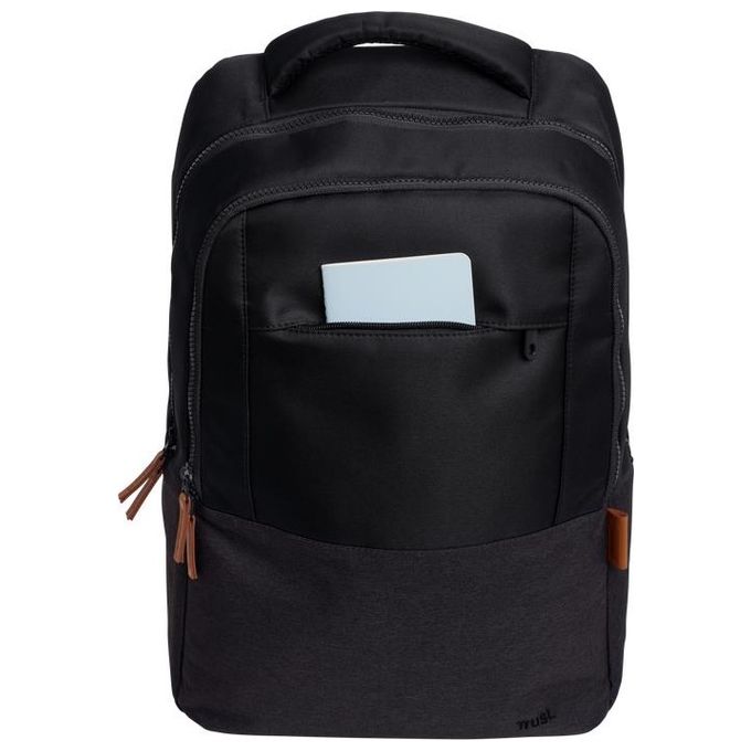 Trust 25244 Lisboa Zaino per Notebook 16'' 3 Scomparti 23 L Materiale Riciclato RPET colore Nero