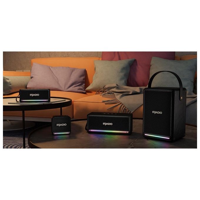 IRRADIO 179BBC55-F76A-4B5C-9D49-A81274A20BEE IR-M5 Classic Altoparlante Portatile 20W Bluetooth 5.4 IPX7 TWS LED RGB colore Nero