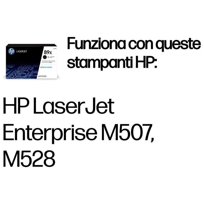 HP CF289X 89X Toner Originale Alta Capacita' 10000 Pagine LaserJet Enterprise M507 MFP M528 colore Nero