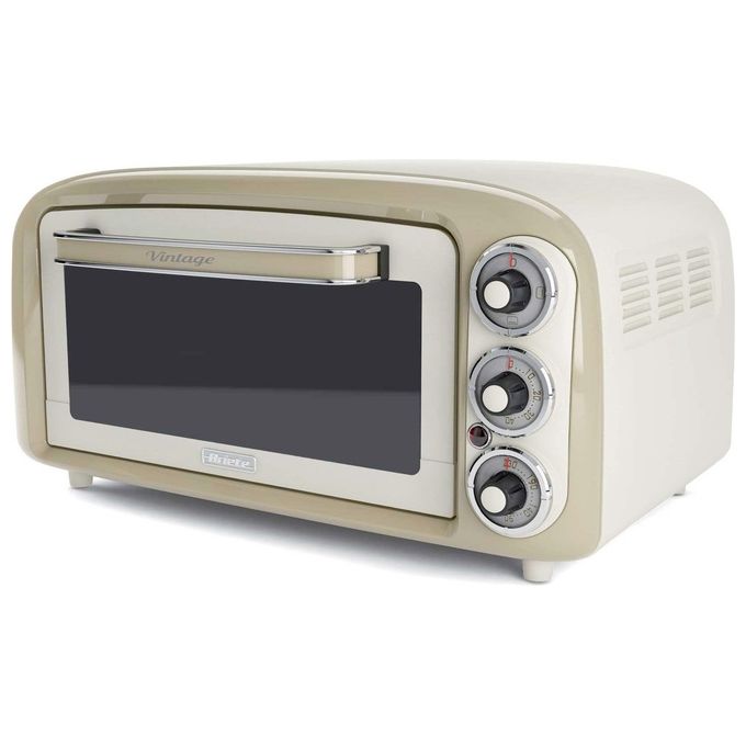 Ariete 979 - Fornetto elettrico 18 L, Potenza 1380 W, Funzioni di cottura: ventilato, grill e statica, Timer 60 minuti, Termostato regolabile fino a 230 °C, Linea Vintage, Colore Beige