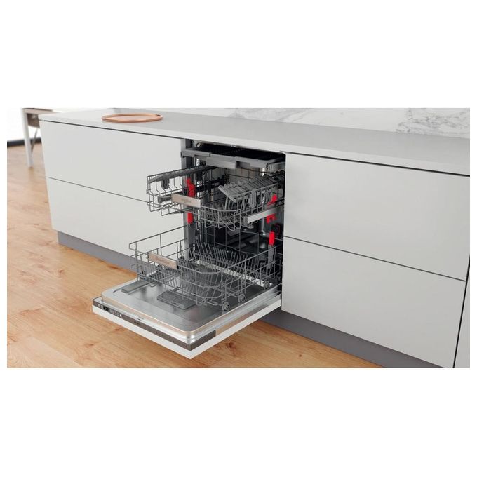 Whirlpool WIO 3O41 PL - Lavastoviglie a scomparsa totale 14 coperti, Classe C, PowerClean Pro, 6° SENSO, Terzo cestello, (82x59,8x55,5 cm), Inox