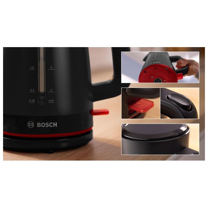 Bosch TAT3M124 MyMoment Tostapane Compatto 2 Fette 950 W con Funzione Scongelamento e Riscaldamento colore Rosso