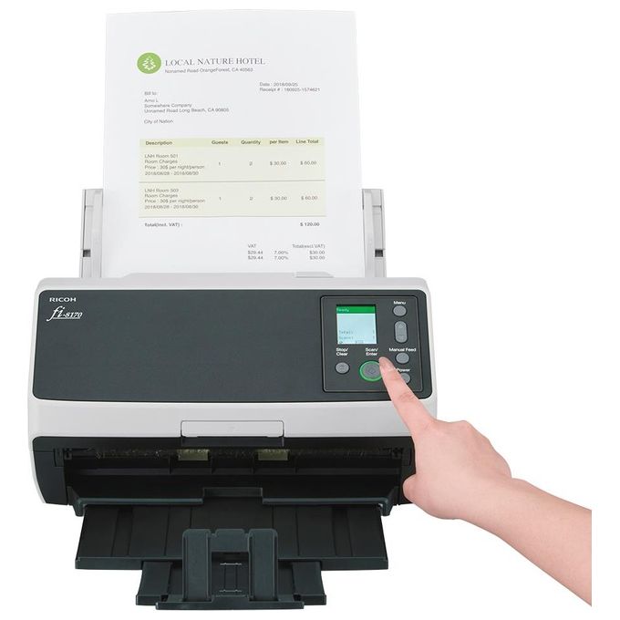 Ricoh FI-8170 Scanner ADF Alimentazione Manuale 600x600 DPI A4 Duplex 70 ppm USB 3.2 LAN colore Nero Grigio