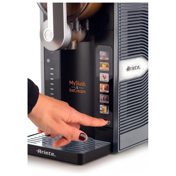 Ariete 655 MySlush and IceCream Gelatiera Compressore Serbatoio 2,6 L 6 Programmi 200 W colore Acciaio inox