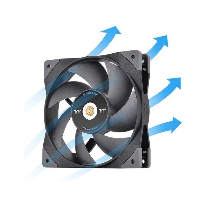 Thermaltake 4713227536370 SWAFAN GT12 Ventola di raffreddamento per PC 120x25 mm 4 pin PWM 500 2000 rpm 26 5 dB colore Nero
