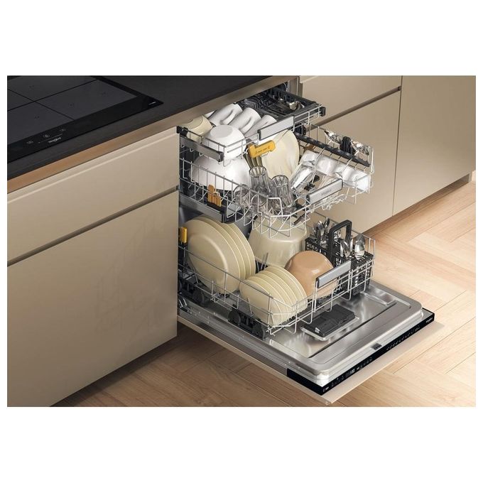 Whirlpool W8I HP42 LSC Lavastoviglie da incasso a scomparsa totale 14 coperti Classe C 42 dB 10 programmi (82x60x55 cm) colore Nero