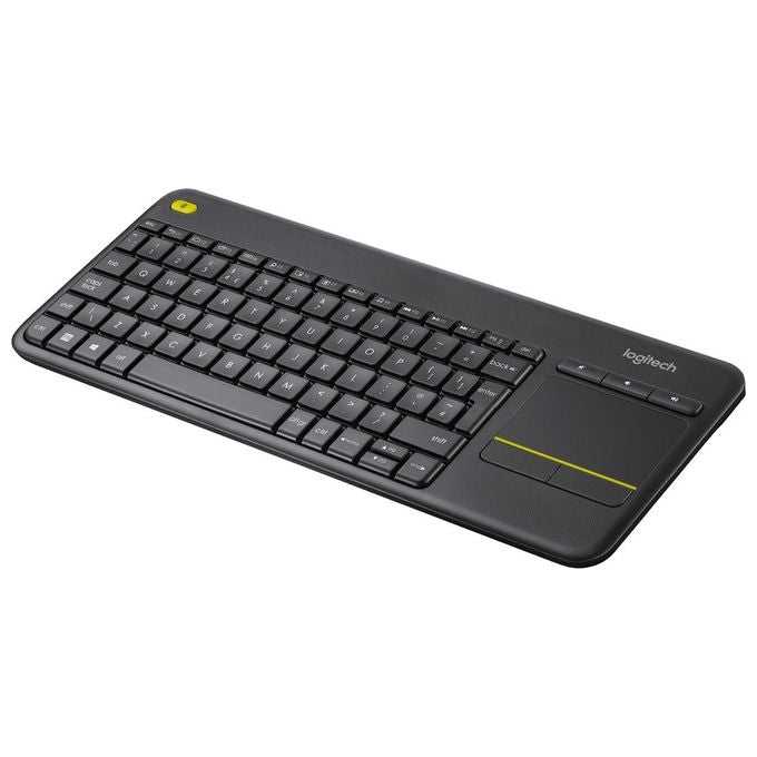 Logitech K400 Plus Tastiera Wireless Touch TV, Facili Controlli Multimediali e Touchpad Integrato, Tastiera HTPC per TV Collegata al PC, Windows, Android, Chrome OS, Laptop, Italiano QWERTY - Nero