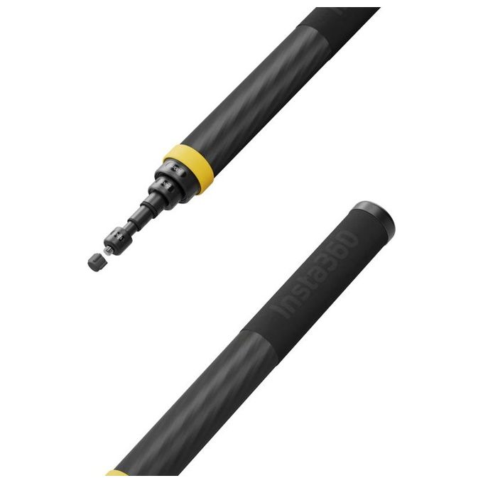 Insta360 DINEESS-B Extended Edition Selfie Stick Telescopico Fibra di Carbonio 36cm 3m 10 Sezioni colore Nero
