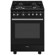 Smeg CX61GMBL Concert Cucina con Piano Cottura Gas 4 Fuochi Forno Elettrico 70 L Classe A (90x60x60 cm) colore Nero