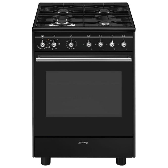 Smeg CX61GMBL Concert Cucina con Piano Cottura Gas 4 Fuochi Forno Elettrico 70 L Classe A (90x60x60 cm) colore Nero