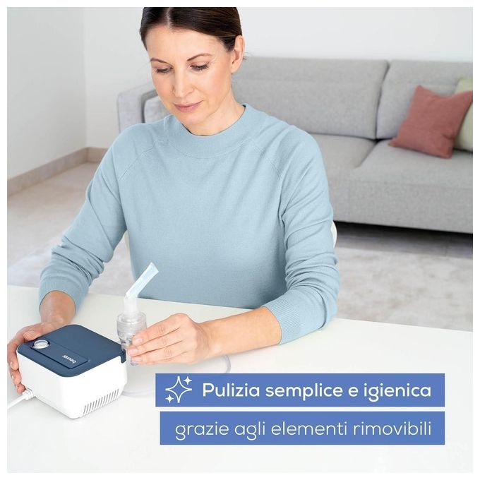 Beurer IH 16 - Aerosol a pistone velocita' di nebulizzazione 03 ml-min ampolla a capacita' standard accessori inclusi rumorosita' contenuta uso familiare (adulto e pediatrico) alimentazione a rete colore Bianco