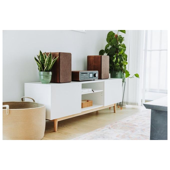 Pure 252808 Classic Stereo Microsistema Hi-Fi 50 W CD DAB+ FM Bluetooth 5.2 Wi-Fi Spotify colore Nero Noce