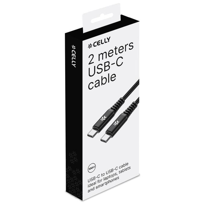 Celly Cavo Usb-C a Usb-C 100W 2mt Nero