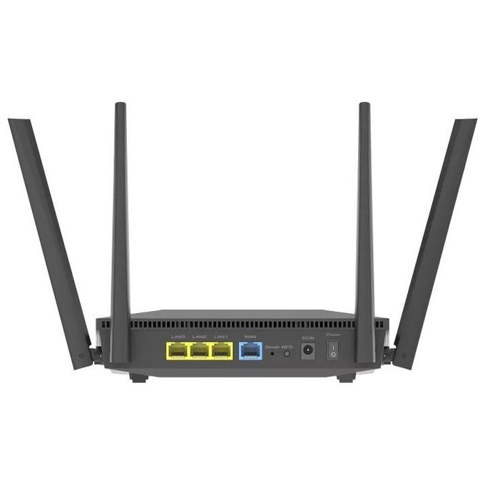 Asus RT-AX52 AiMesh Router Wireless Wi-Fi 6 AX1800 Dual Band 2.4 GHz 5 GHz Gigabit Ethernet 4 Porte VPN QoS colore Nero