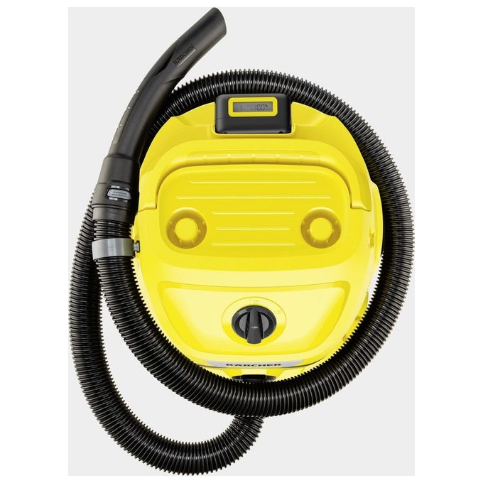 Kärcher 1.628-501.0 WD 2-18 Aspiratore a cilindro Secco e Bagnato con Batteria 12 L 225 W Autonomia 10 min colore Nero Giallo