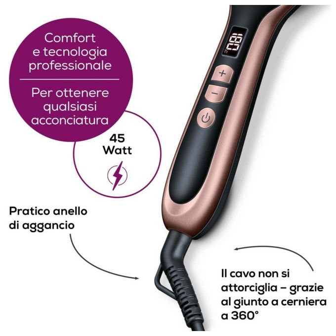 Beurer HS 60 Spazzola Lisciante con Rivestimento in Ceramica e Tecnologia agli Ioni Integrata