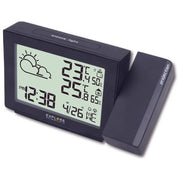 Explore Scientific RPW3005 Sveglia digitale con proiezione ruotabile 180° retroilluminazione a LED 2 sveglie temperatura interna ed esterna sensore incluso alimentazione con batterie AAA o adattatore di tipo C colore Nero