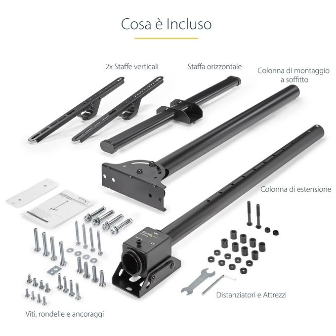 Startech Supporto da Soffitto Regolabile per Tv da 32'' a 70