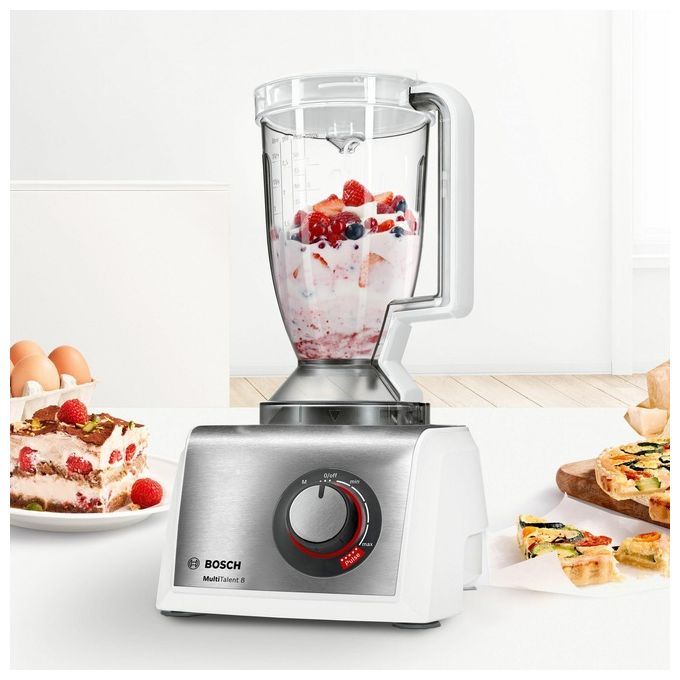 Bosch MC812S814 Robot da Cucina 3,9 Litri Acciaio Inossidabile-Bianco 1250W