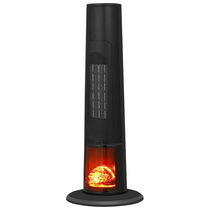 Ardes AR4P22FP ATMO Termoventilatore Torre Ceramico 2000 W con Effetto Fiamma LED Telecomando e Timer 12 h colore Nero